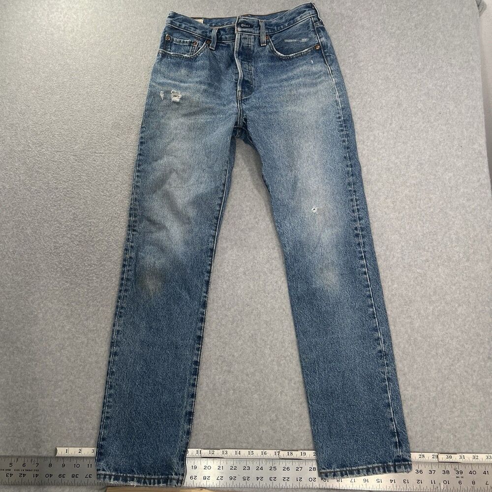 Levi’s Premium 501 Women’s Jeans Size 28x32 High Rise Straight leg distressed